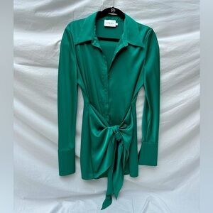 Rat & Boa Green Satin Dress.